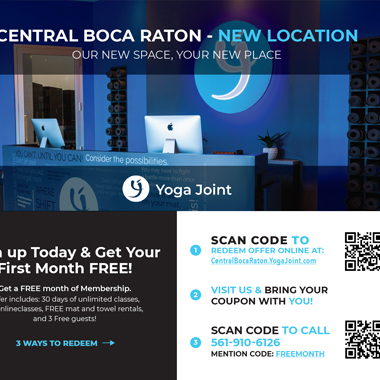 Direct Mail Postcard for Yoga Joint